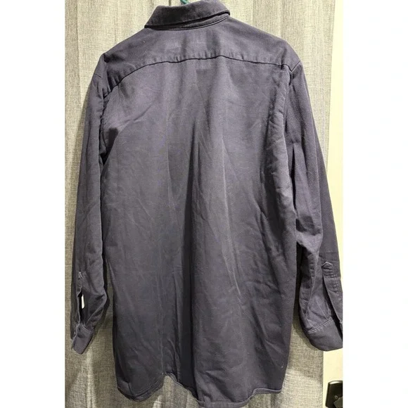 Amorex FR by UniFirst Button Up Long Sleeve Shirt 16.5 ARC 2 Navy Blue UltraSoft - Picture 7 of 10